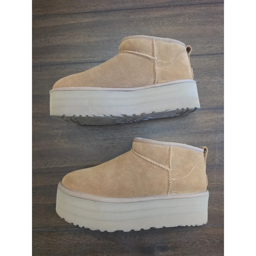 UGG Classic Ultra Mini Platform Boot Tan Suede Women's 11